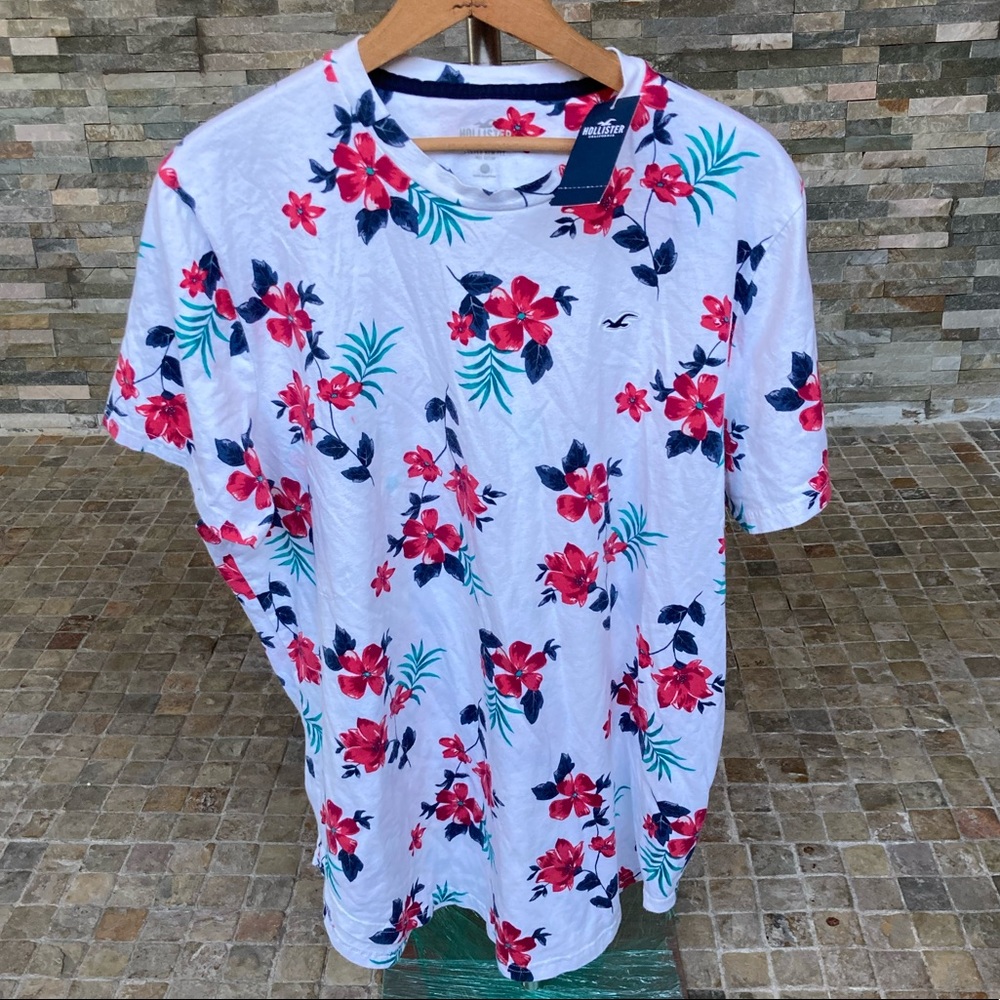 Hollister curved hem floral shirt 💐 spring / summer ☀️